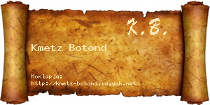 Kmetz Botond névjegykártya